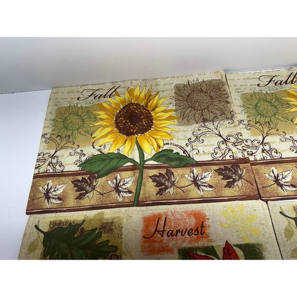 Fall Harvest Placemats Set Of 4 Cotton 13X18 Thanksgiving Decor Flaws See Photo - Picture 2 of 7